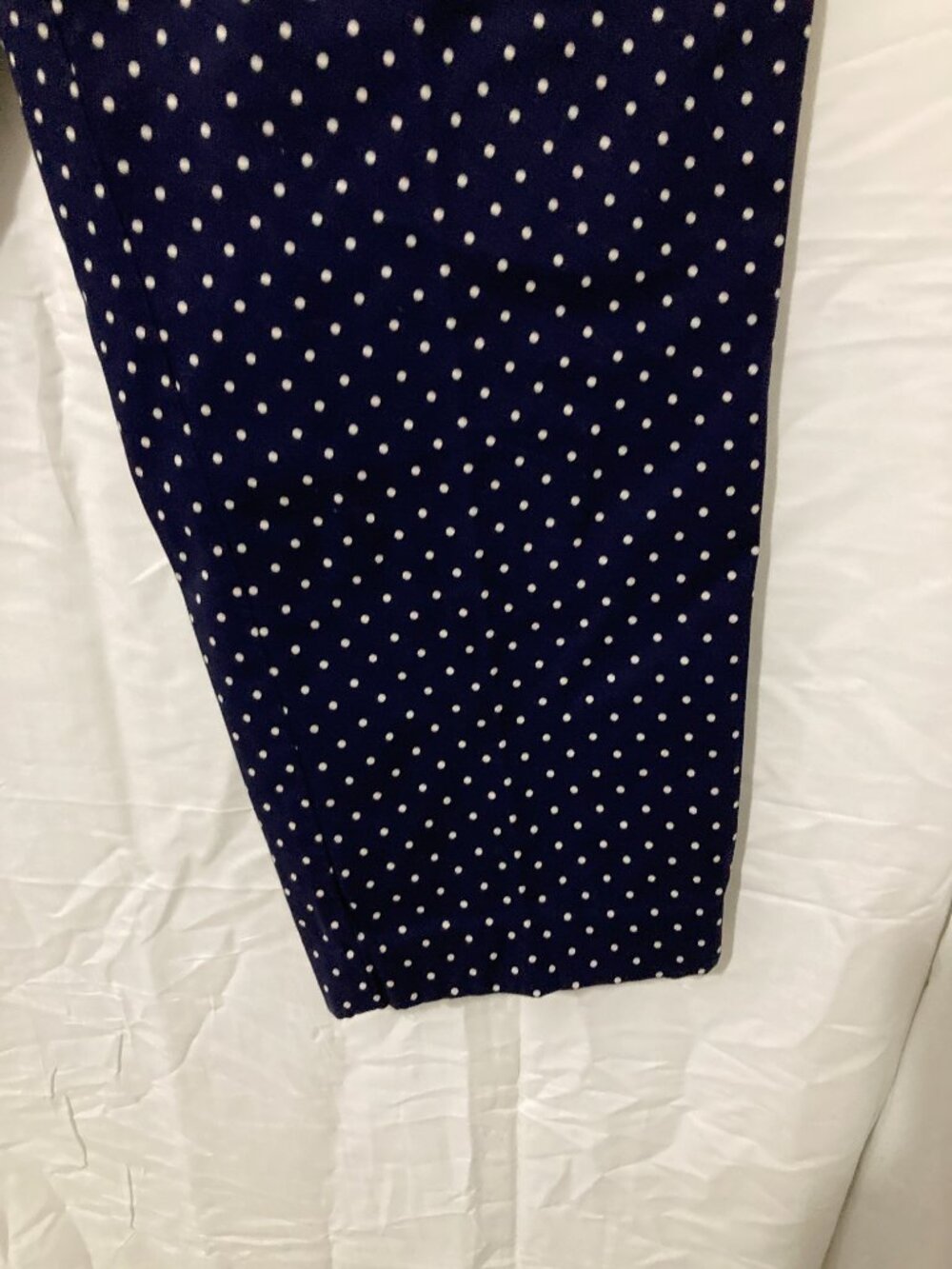 Loft Womens 10 Original Crop Blue Polka Dot Classic Prep Summer Chic Comfort - Picture 6 of 10